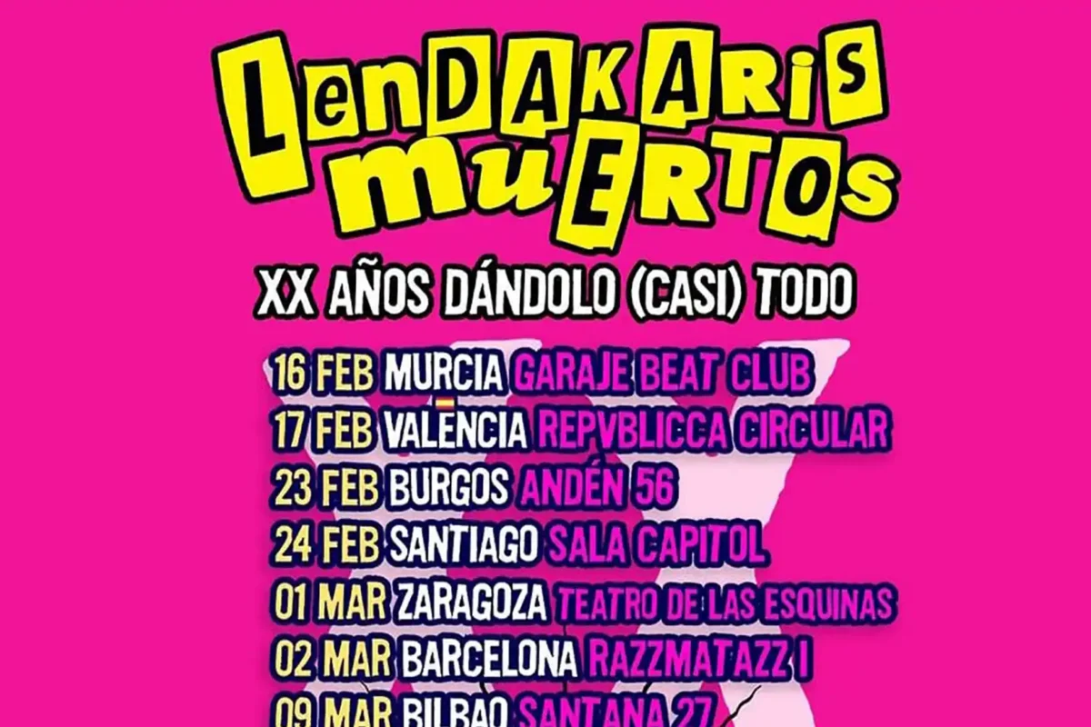 Lendakaris Muertos anuncia más fechas de su gira veinte aniversario