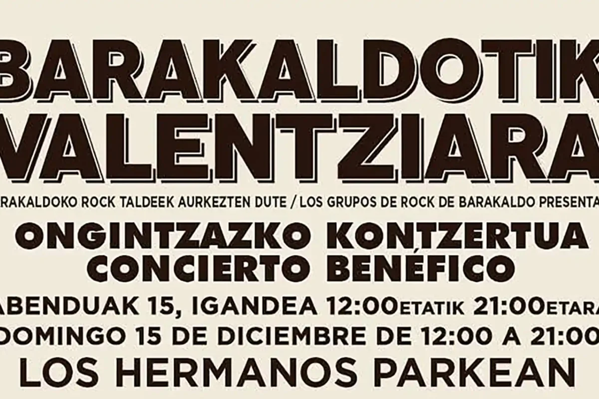 Maratón musical gratuito y solidario con los afectados por la DANA este domingo en Barakaldo