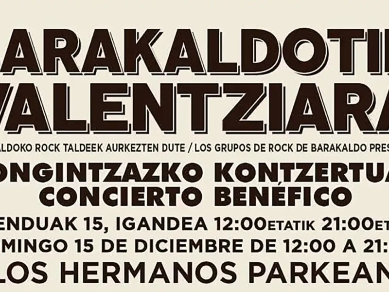 Maratón musical gratuito y solidario con los afectados por la DANA este domingo en Barakaldo