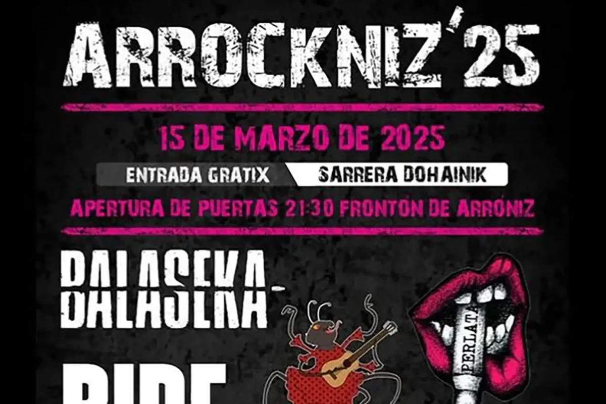 Este sábado se celebra una nueva edición del Arrockniz