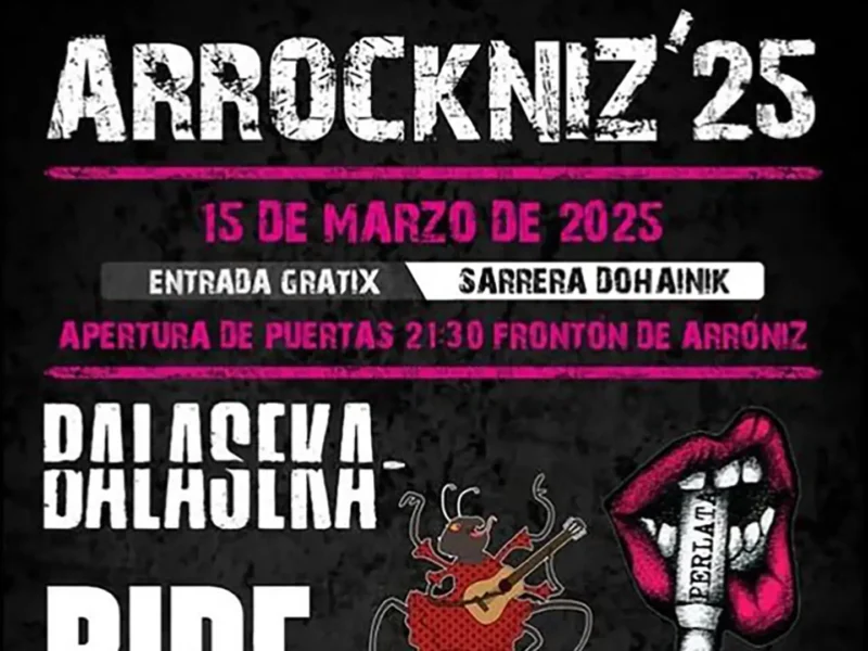 Este sábado se celebra una nueva edición del Arrockniz