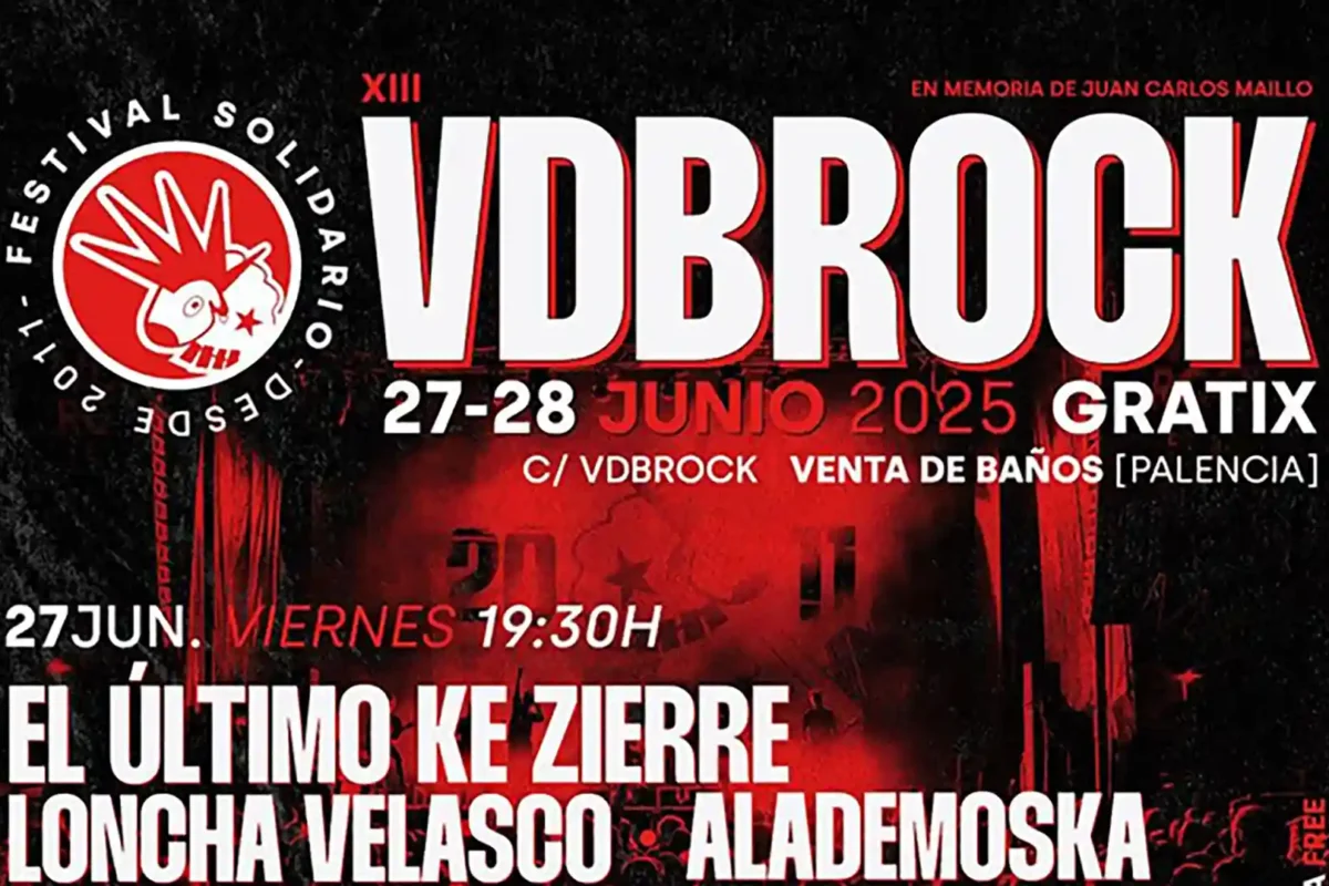Cartel por días de la decimotercera edición del VdB Rock Festival Solidario
