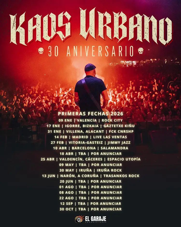Cartel de la nueva gira de Kaos Urbano