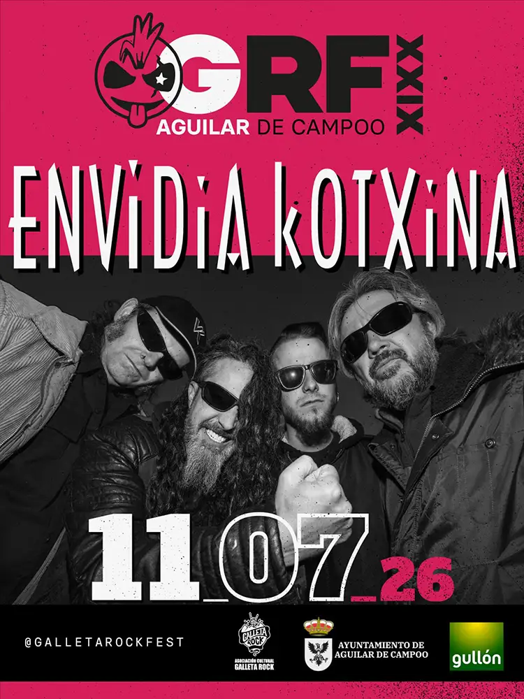 Envidia Kotxina Galleta Rock Festival Cartel de Envidia Kotxina en la próxima edición del Galleta Rock Festival