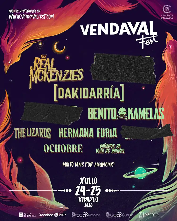 Cartel con las primeras confirmaciones del Vendaval Fest 2026