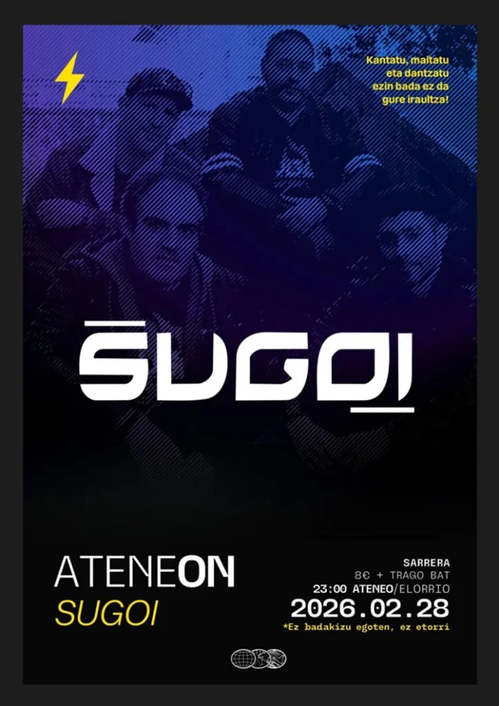 Sugoi Concierto Cartel de la presentación oficial del nuevo disco de Sugoi "Reset"