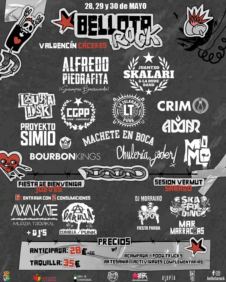 Cartel completo de la próxima edición del Bellota Rock