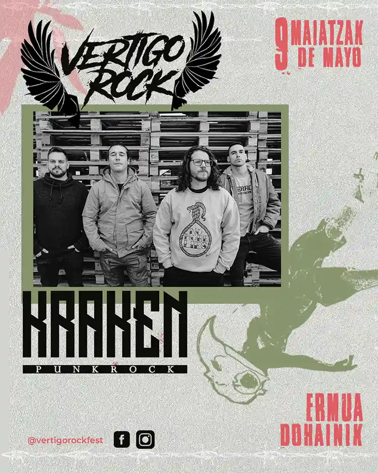 Cartel de Kraken en la nueva edición del Vértigo Rock Festival