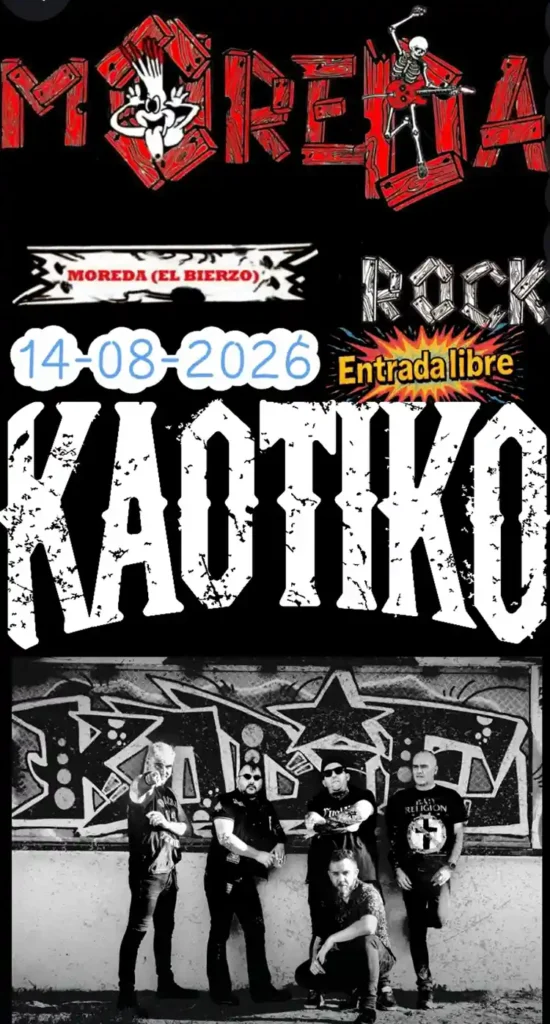 Cartel de Kaotiko en el festival Moreda Rock 2026