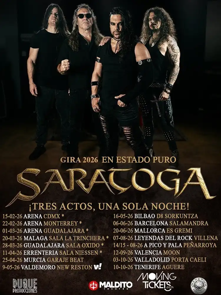 Saratoga Cartel con las fechas de la próxima gira de Saratoga