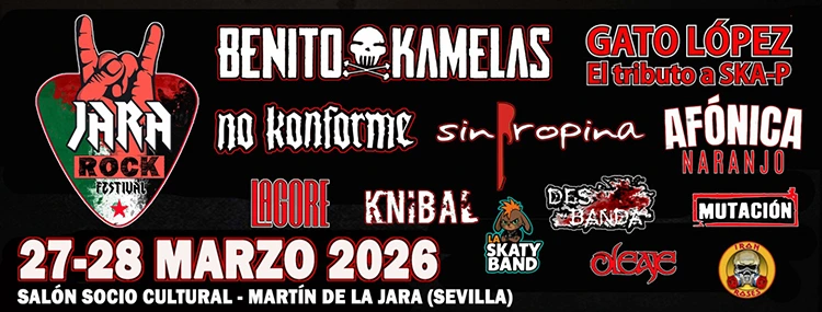 Jara Rock Festival 2026 Cartel del quinto aniversario del Jara Rock Festival