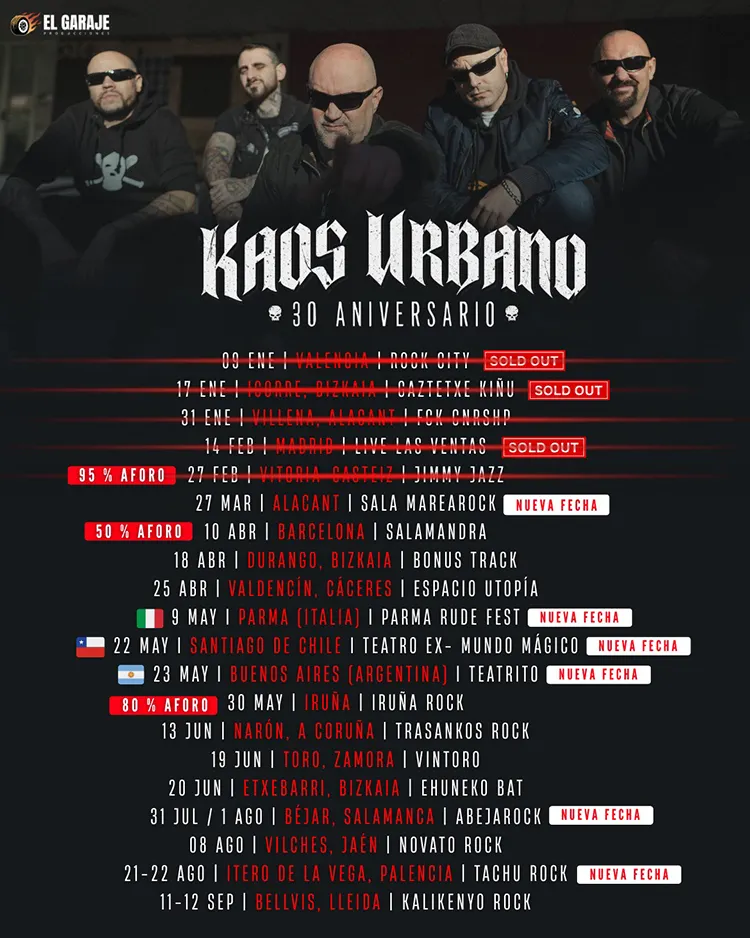 Kaos Urbano Gira Cartel de la actual gira de Kaos Urbano