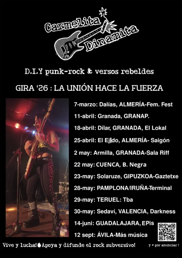 Gira Carmelita Dinamita Cartel de la próxima gira de Carmelita Dinamita