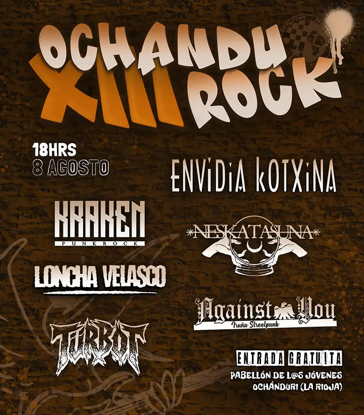 OchanduRock 2026 Cartel de la decimotercera edición del OchanduRock