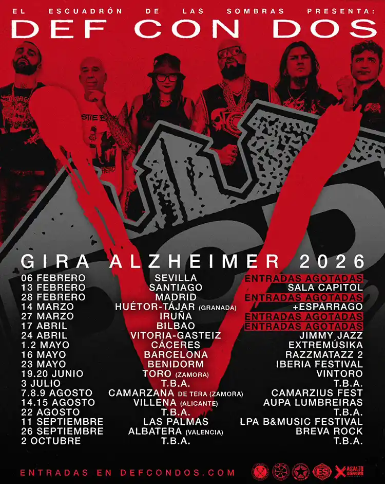 Cartel con la gira actualizada de Def Con Dos