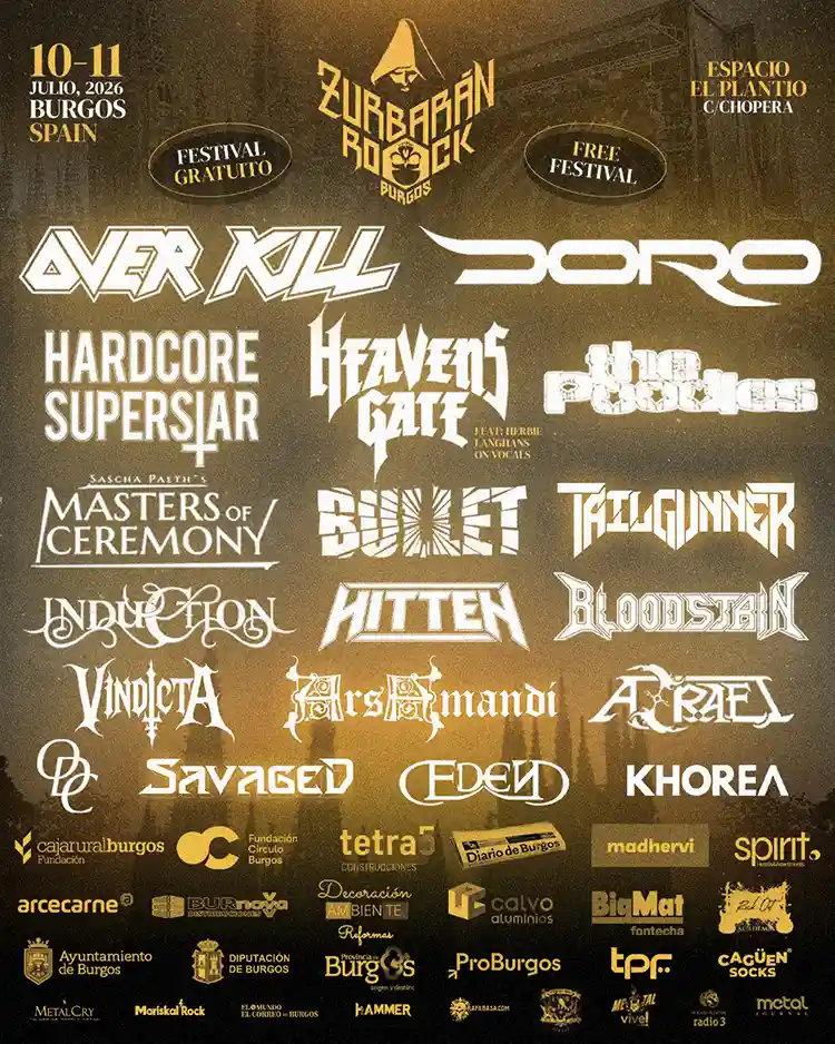Cartel completo del Zurbarán Rock Burgos 2026