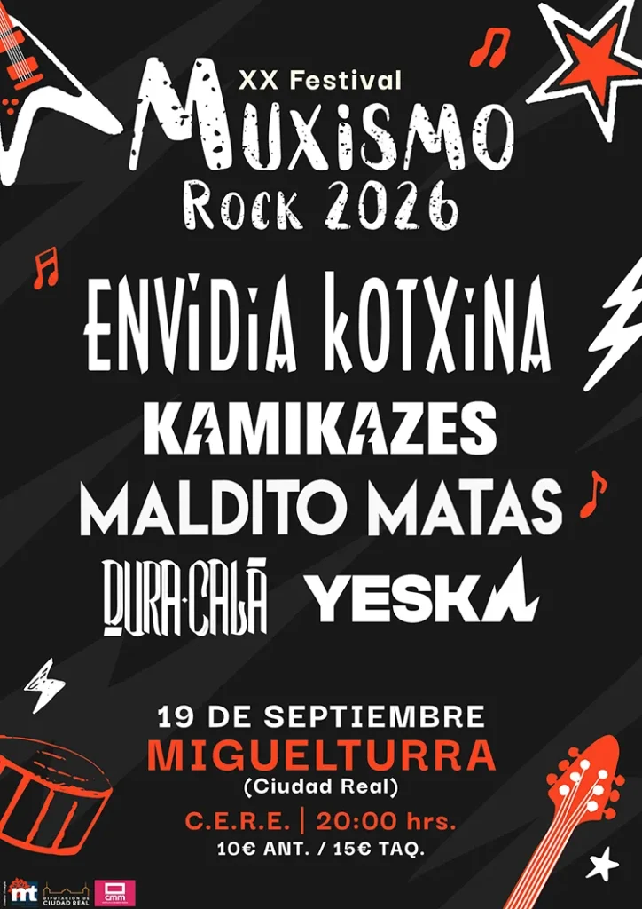 Muxismo Rock 2026 Cartel de la vigésima edición del Muxismo Rock