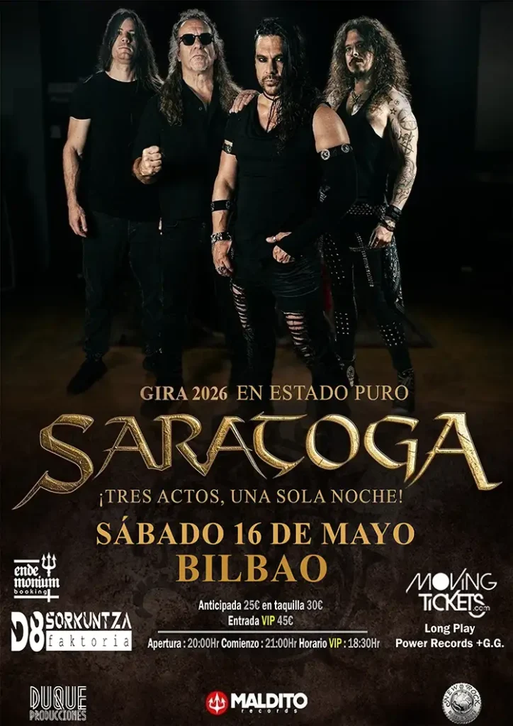 Saratoga Bilbo Cartel de la actuación de Saratoga en D8 Sorkuntza Faktoria (Zorroza, Bilbo).
