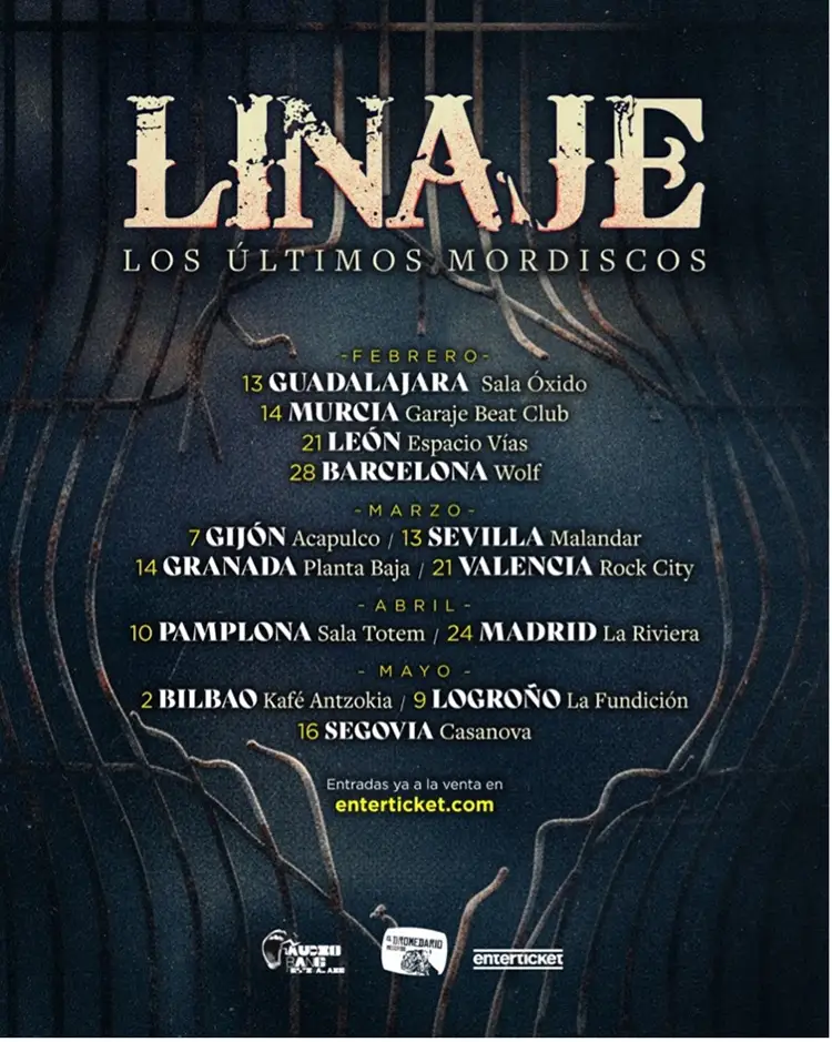 Fechas Linaje Cartel con las próximas actuaciones de Linaje