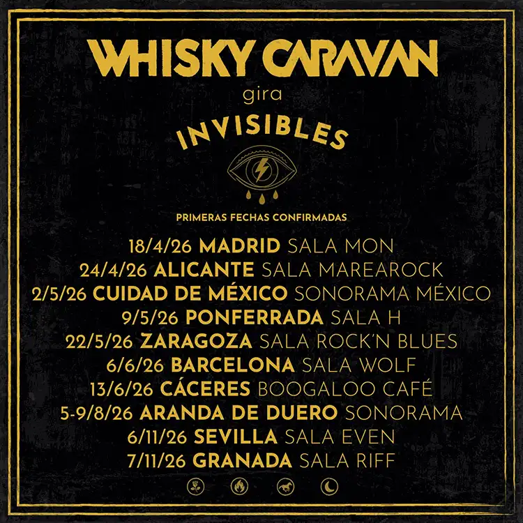 Cartel de la próxima gira de Whisky Caravan