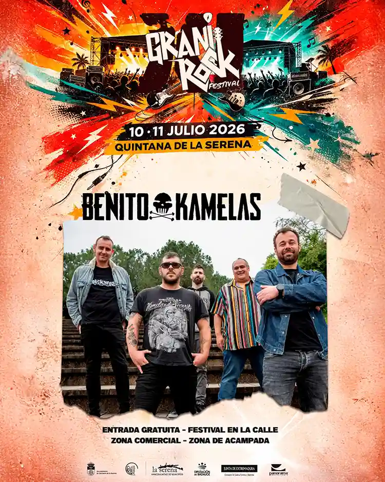 Benito Kamleas Granirock Festival 2026 Cartel de Benito Kamelas en la undécima edición del Granirock Festival