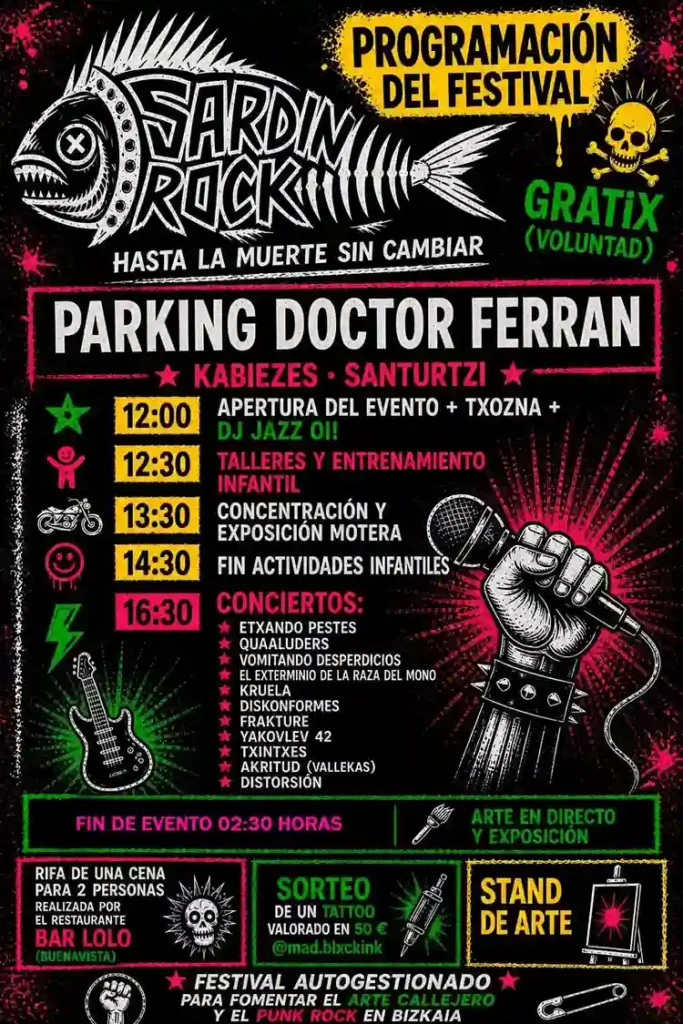 Sardinrock 2026 Cartel completo de la primera edición del Sardinrock