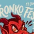Blue poster featuring a red, horned demon illustration with bold white script reading 'TRONKO FEST' and the date '13 JUNIO '26'