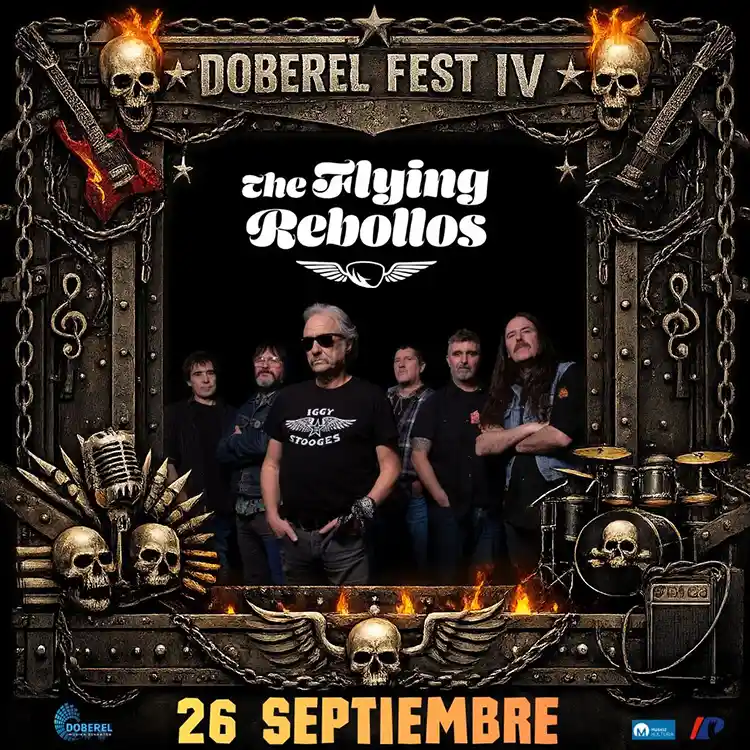 The Flying Rebollos Doberel Fest 2026 Cartel de The Flying Rebollos en la cuarta edición del Doberel Fest