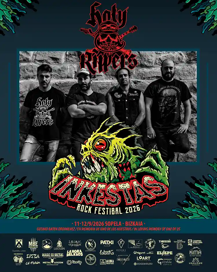 Holly Ripers Inkestas Rock Festibal 2026 Cartel de Holly Ripers en la próxima edición del Inkestas Rock Festibal