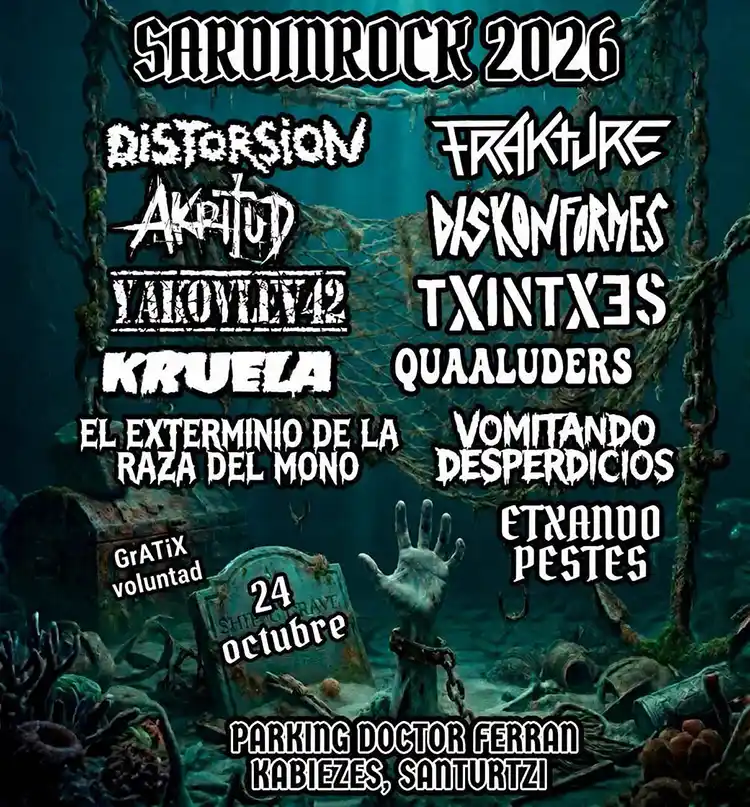 Sardinrock 2026 Cartel de la primera edición del Sardinrock
