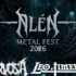 Poster for a metal festival: dark forest background with two ornate white band logos and the text 'METAL FEST 2026' in the center.