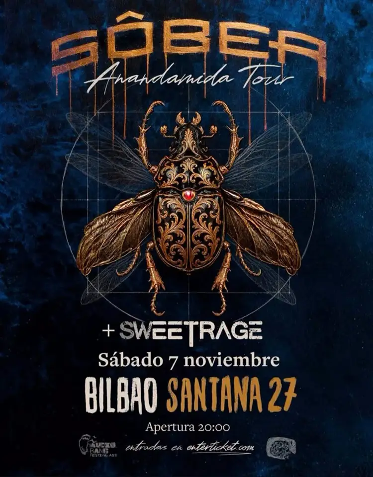 Cartel de la actuación de Sober en la sala Santana 27 (Bilbao)