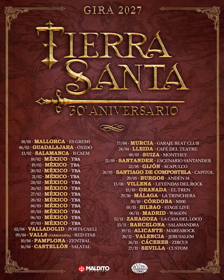 Tierra Santa Gira Conmemorativa Cartel con la gira conmemorativa de Tierra Santa